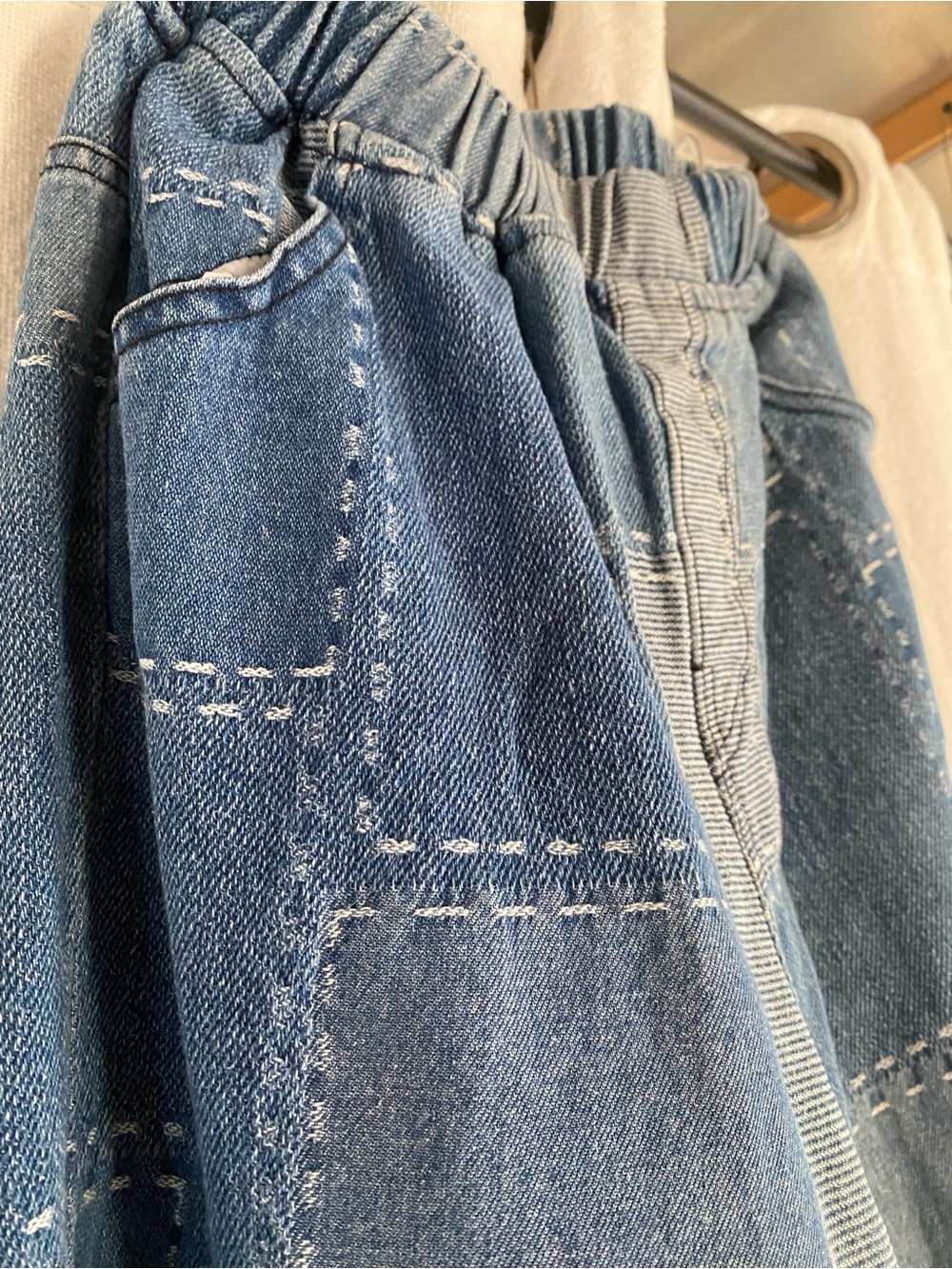 Rolanko Patchwork-Style Denim Pull-On Pant XXS